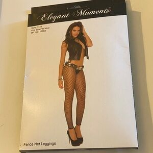 Elegant Moments Black Fishnet Leggings